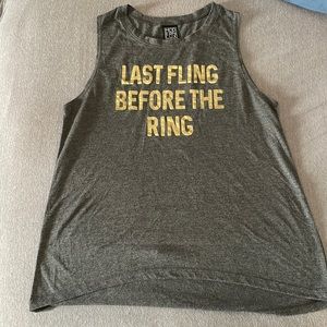 XL GREY Tank with gold lettering